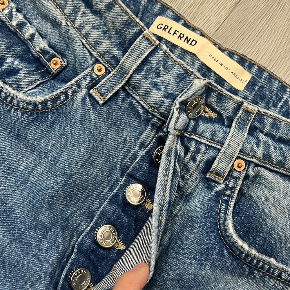GRLFRND Karolina High Rise Straight crop jeans in La Playa SZ 26 - Picture 6 of 11